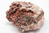 Ruby Red Vanadinite Crystals on Black/White Barite - Morocco #196327-1